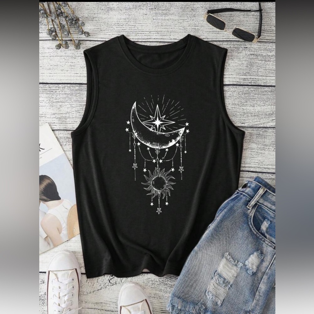 SHEIN || NWOT Sun Moon and Stars Sleeveless (M)